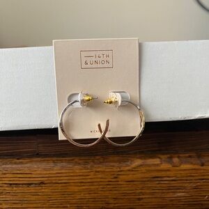 Nordstrom 14th & Union Mixed Metal Hoop Earrings